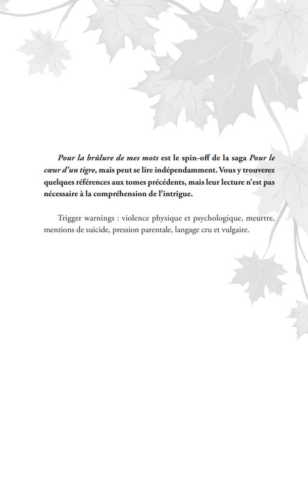 Pour la brûlure de mes mots